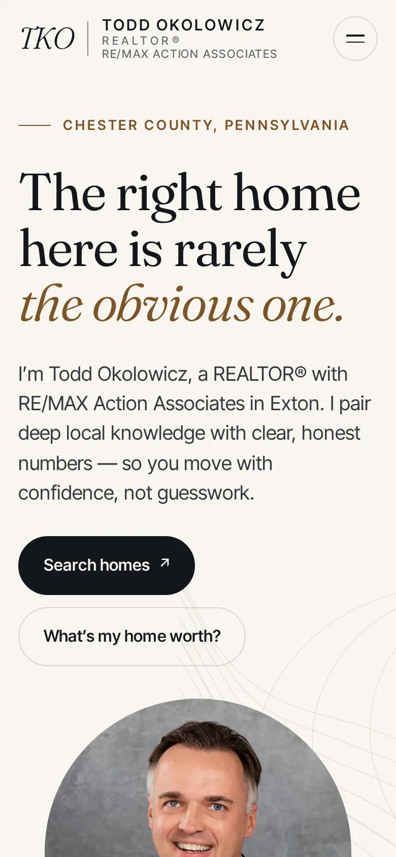 Home with Todd website on a phone